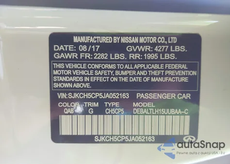 2018 Infiniti Qx30 Sport from USA, damaged, VIN SJKCH5CP5JA052163